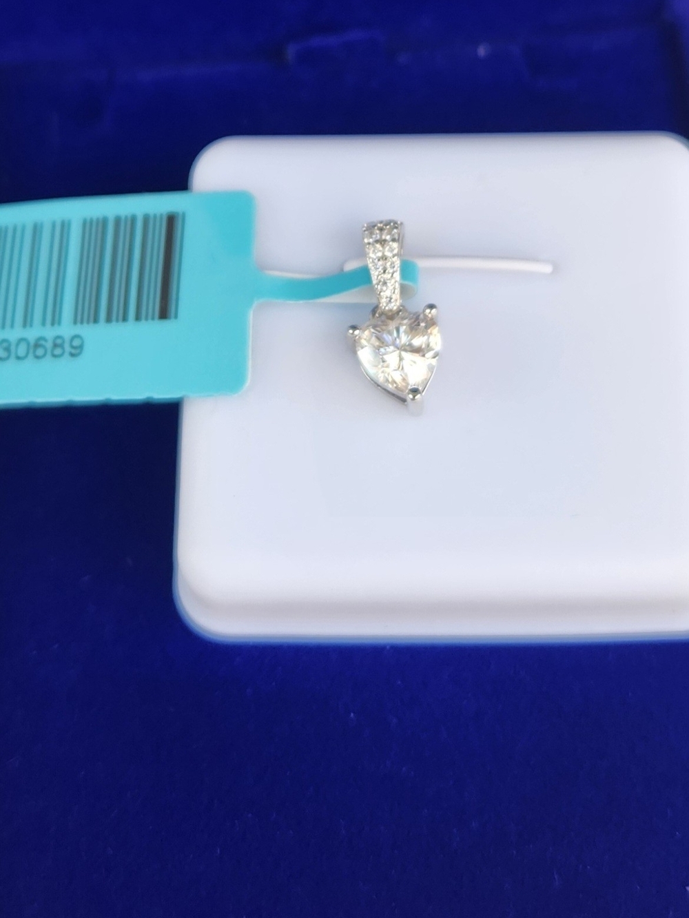 Heart-Shaped Moissanite Pendant in Sterling Silver